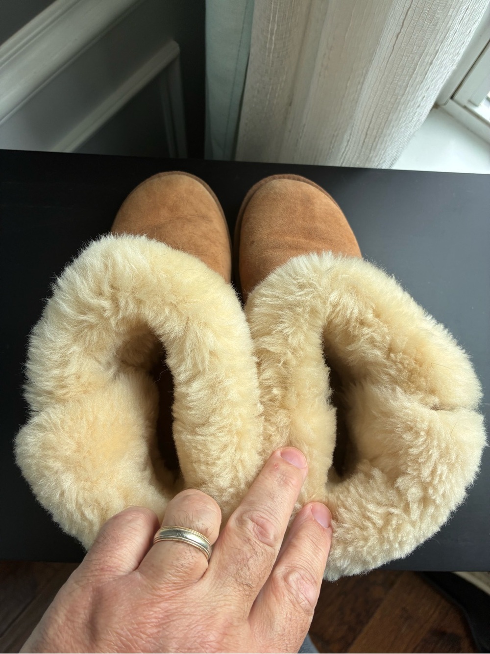 UGG Plush Shearling Lined Boot in Light Tan - Picture 6 of 7